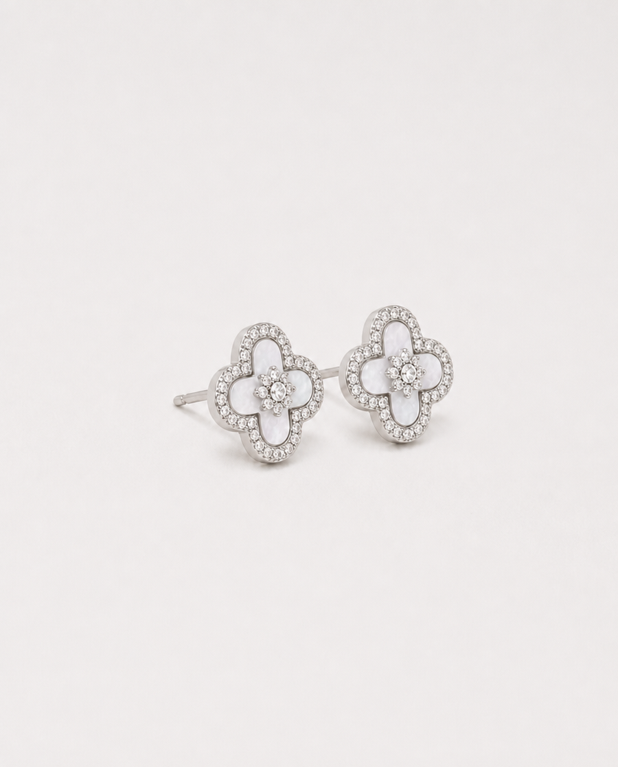 Boucles d'Oreilles Trèfles Nacre