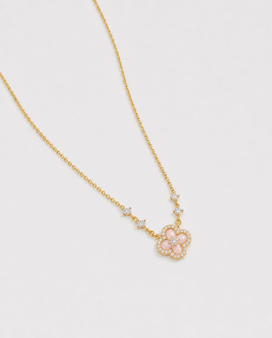 Collier Trèfle Pavé Nacre