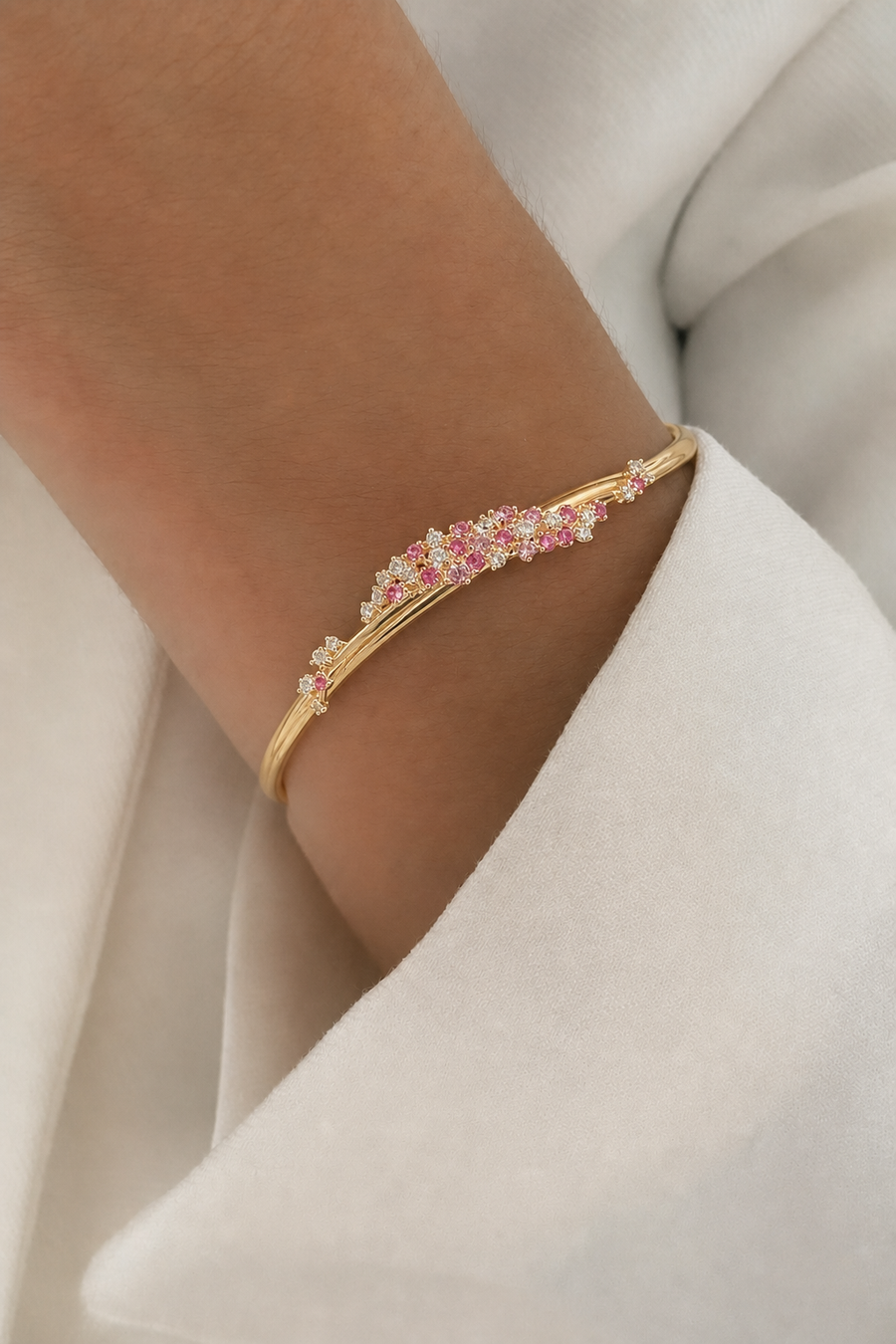 Bracelet jonc constellation zircons doré Lunayla – photo 1